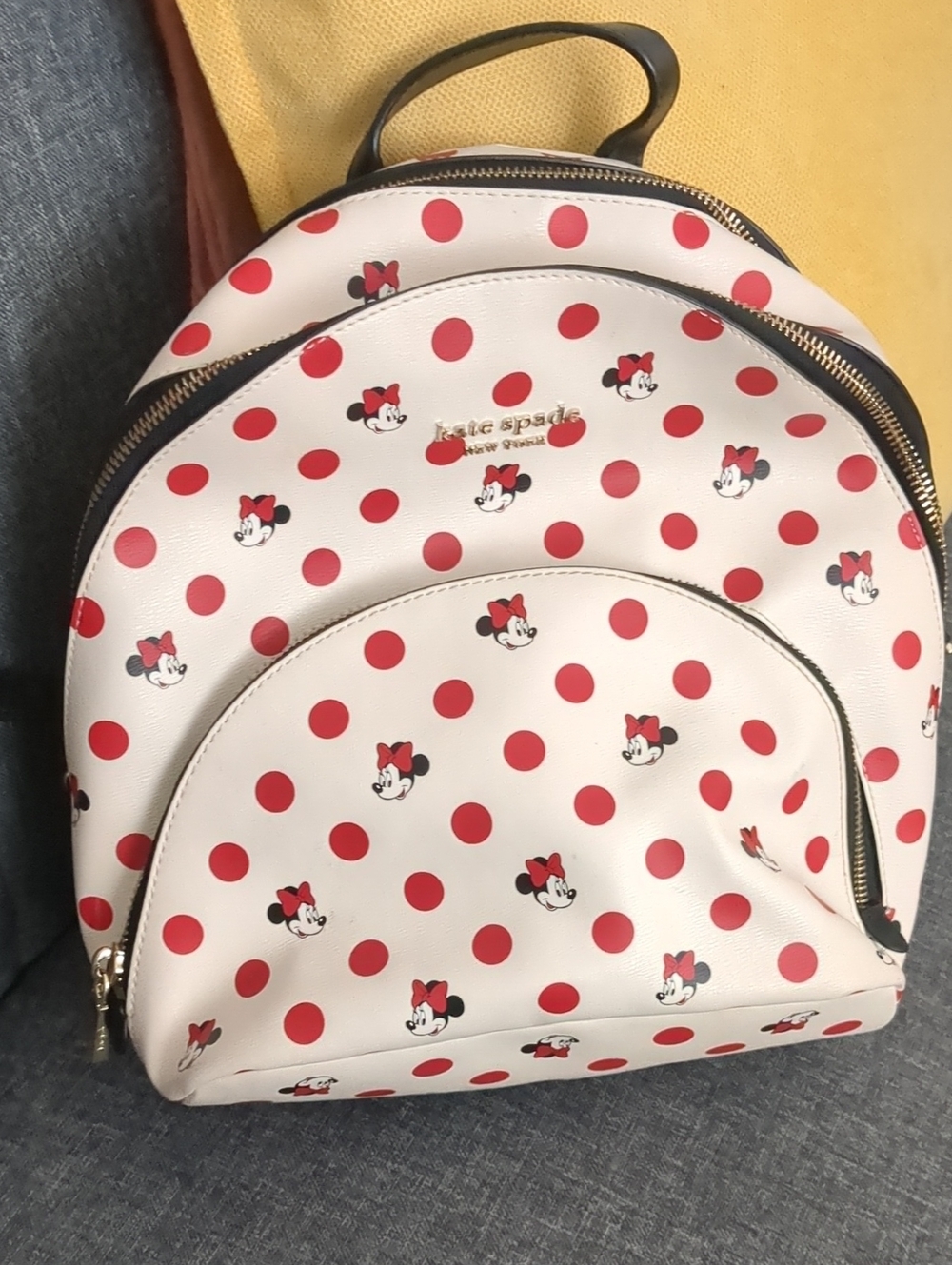 kate spade White & Red Minnie Polka Dot Mini Backpack